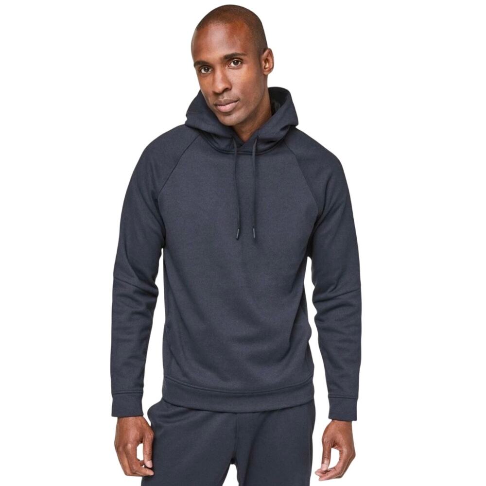 Lululemon City Sweat Pullover Thermo Navy Size M Performance Fleece EUC Pockets
